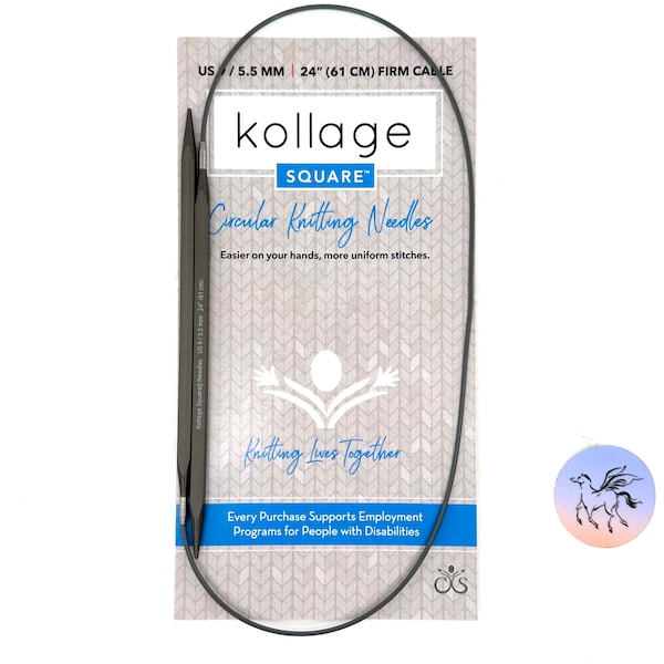 Kollage Square 24" FIRM CIrculars: Graphite Gray Knitting Needles US0-US11