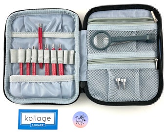 Kollage Square 3.5" Mini Interchangeable RED Needle Set US4-US10 Choose Soft or Firm Cables Set Includes 3 cables 7 Pair of Needle Tips