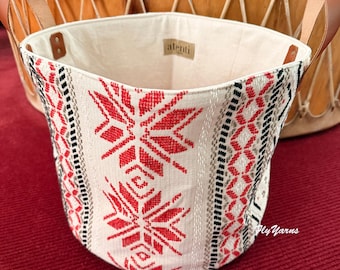 Atenti Snowflake Tall Tucker Knitting Project Bag Yarn Caddy Southwestern Craft Organizer Tote