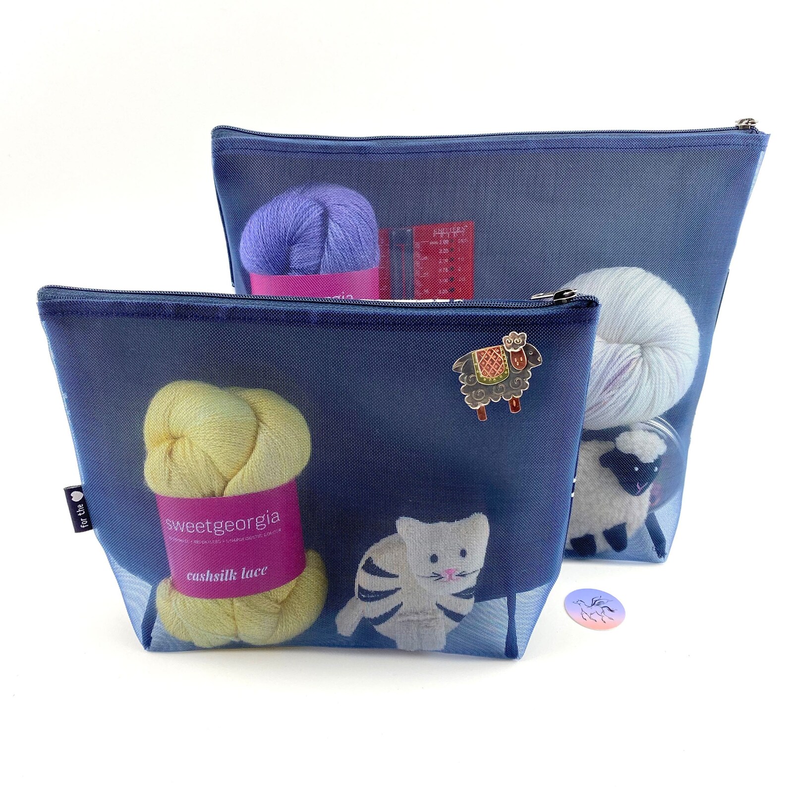 Della Q Mesh Bag EXTRA LARGE Cotton Zip NEW Leaf or Sheep Etsy