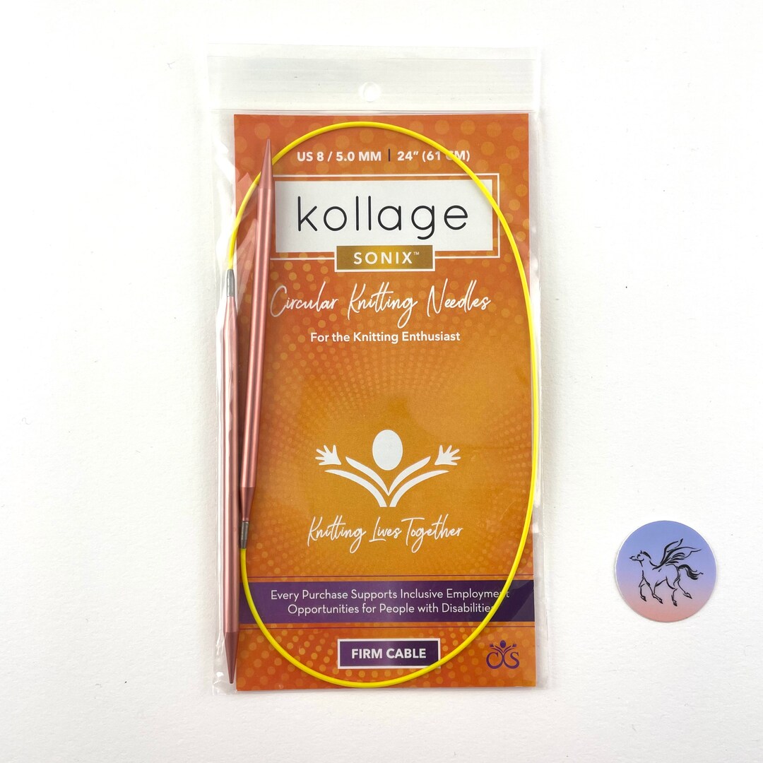 Kollage Sonix Circular Knitting Needles 24us8, 32us3, 40us9, Colorful