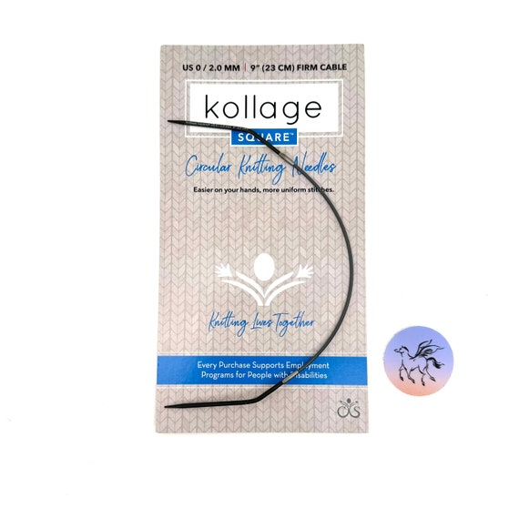 Kollage Square 9" Circular Needles  - US0-US4 Metal Knitting Needles FIRM Cable