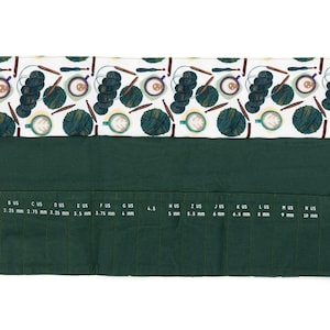 Della Q Crochet Hook Roll 168-2 Limited Edition Cotton Coffee & Yarn Purple, Yarn Bombing Cycle, Coffee and Yarn Green 14 label Pockets