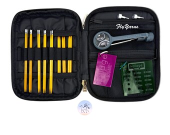 Kollage Square Gold Deluxe Interchangeable 5.5" Set: 12 Pair Tips, Firm & Soft Cables+Tools