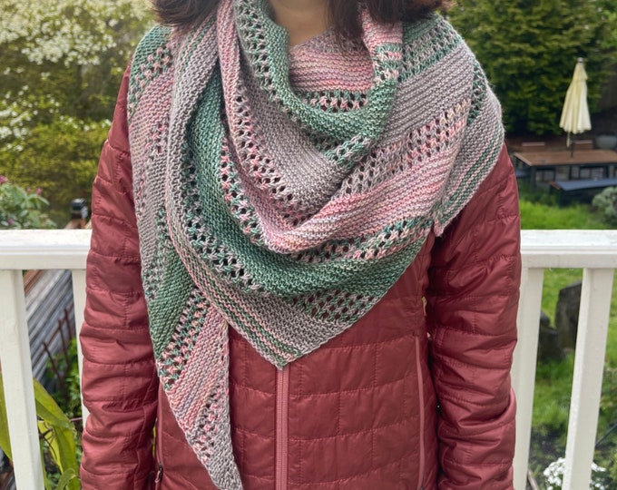 Featured listing image: Malabrigo Dos Tierras Friendship Shawl KAL 2024 Kit: Merino Alpaca DK Yarn Pascal-Rosalinda-Pearl