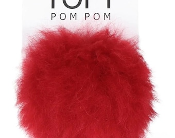 Toft Pom Pom Alpaca Fur Snap on Poms Color Poms Red Blue Yellow Orange Lime  Pink Green