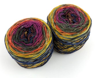 Urth Uneek #55 Matching Sock Kit Self Striping Merino-Nylon Kit 2 Wound Cakes Ea 220Yds & 50gm, Hand Dyed Sock Yarn Super Wash Free Patterns