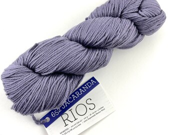 Malabrigo Solidos Rios Jacaranda 652  Worsted Weight Solid Lavender Merino Super Wash Wool Solidos Series Merino 210Yd 100gm Priced per Hank