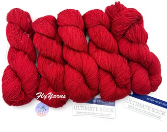 Malabrigo Ultimate-Sock Ravelry Red Yarn: Superwash 75/25 Merino/Nylon Blend Priced per Hank