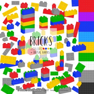 Building Blocks,Bricks,Blocks Background, Boys,Toys,Children,Blocks Digital Papers,Graphic,Vector,Instant download Illustration_CA97