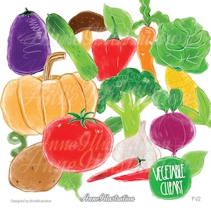 Vegetable Clipart,Handdrawn Clipart,Food clipart,Instant download_FV2