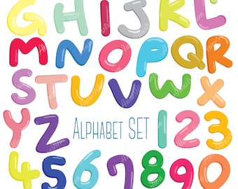 Alphabet clipart, Letters clipart, Bubble alphabet, digital clipart, vector, Instant download Illustration_AP-01