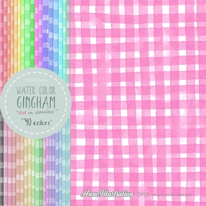 Carta digitale percalle acquerello (non senza cuciture), motivo a quadri, pastello, semplice, carta digitale plaid, download istantaneo Illustration_DP28