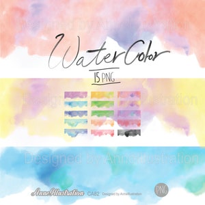 Aquarel achtergrond clipart, aquarel rand, aquarel vorm, penseel, aquarel banner, png, instant download illustratie_ CA83