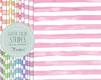 Watercolor stripes(Not in Seamless)digital paper,Basic digital paper,Simple,Stripes digital paper,Instant download Illustration_DP7