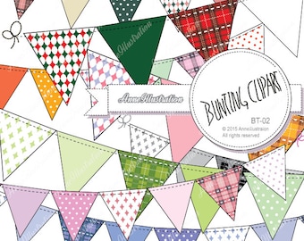 Bunting clipart,flag clipart,Garland clipart,Bunting banners clipart,party clipart,Vector, Instant download_ BT-02