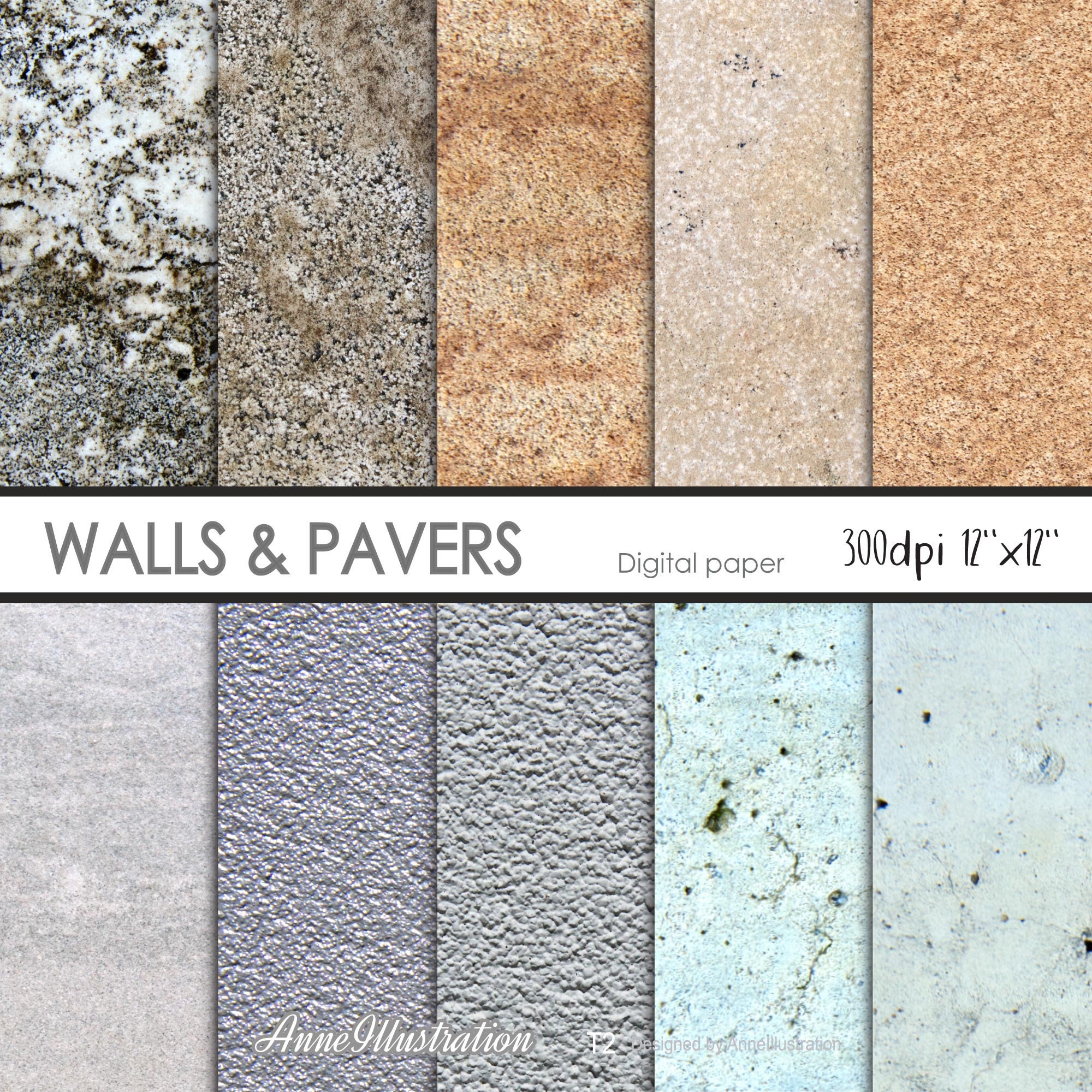 Walls & Pavers Texture Digital Papernot in Etsy Australia