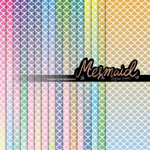 Mermaid digital papers (Not Seamless),Mermaid background,Mermaid scales,Pattern,Instant download Illustration_DP14
