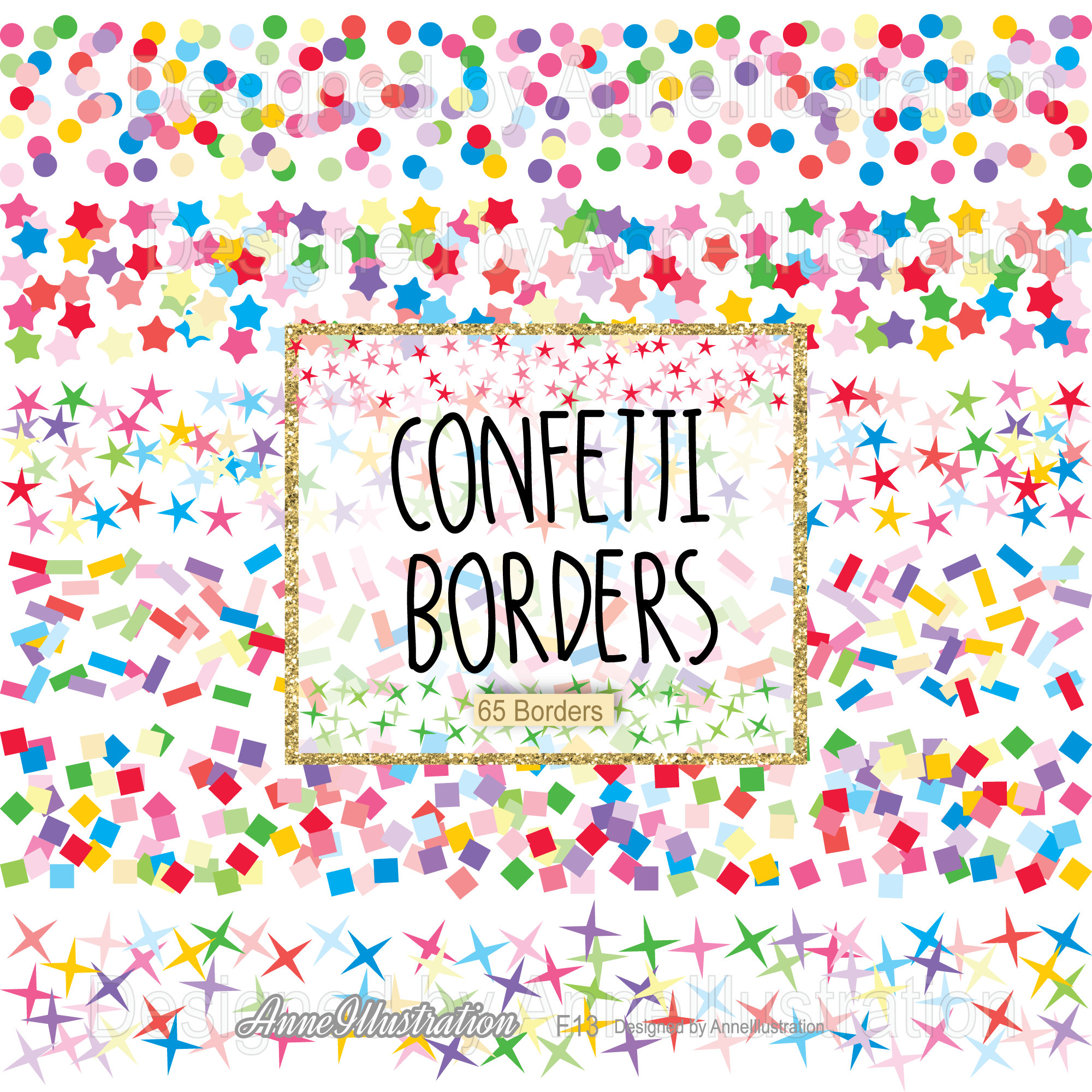 Confetti Clipart Border