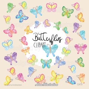 Schmetterlinge Clipart,Schmetterling Clipart,Frühling Clipart,Natur Clipart,Bug Clipart,Graphic,Vector,Instant download Illustration_CA70
