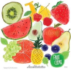Fruit Clipart,Fruits Clipart,Hand drawn Clipart,Food clipart,Instant download_FV1