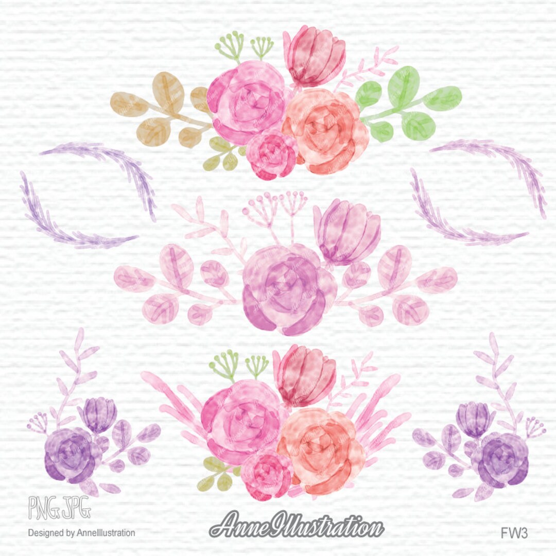 Watercolor Flower Clipart,watercolour Flower Clipart,watercolor Floral