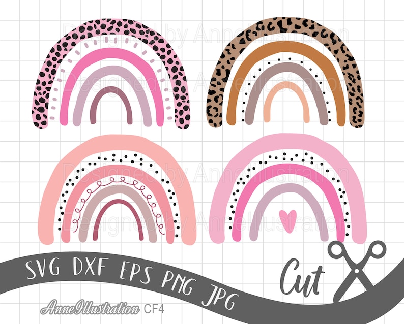 Rainbow SVG,Boho Rainbow svg,Leopard,Cheeta svg,Rainbow clipart,Nersury,Pastel rainbow,Vector,Commercial use,Digital,Instant download_CF4 