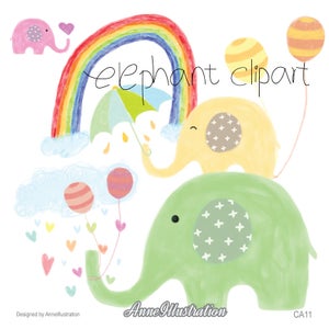Imágenes prediseñadas de elefante, imágenes prediseñadas de elefante bebé, imágenes prediseñadas de baby shower, imágenes prediseñadas de elefante pintadas a mano en acuarela, descarga instantánea_CA11
