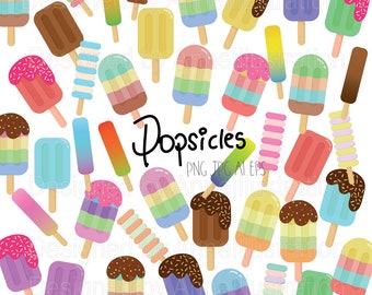 Popsicles clipart,Ice pop,Ice lolly,Ice block,Instant download Illustration_CA90