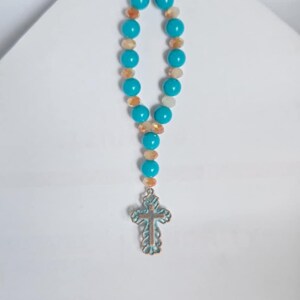 Teal Keychain Rosary