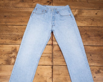 Vintage Levis Levi 501 Stonewash Blue Straight Leg Denim Jeans | Etsy