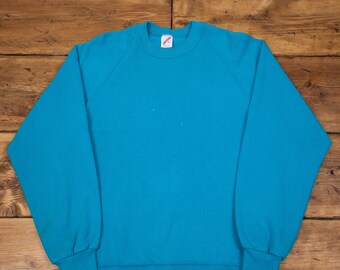 Vintage Jerzees Blank Sweatshirt XL 90s USA Made Blue R21181