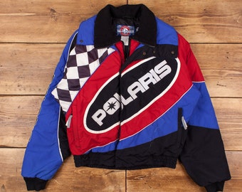 Vintage Polaris Snowcross Jacket Small Snowmobile Racing Rider Padded Lined Coat