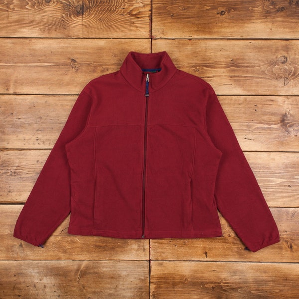 Vintage LL Bean Fleece L Gorpcore Full Zip Red Outdoor Hiking Sweatshirt R31799