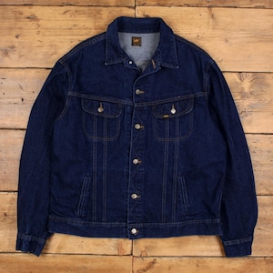 Jaqueta Jeans Lee Vintage L Trucker dos anos 80, Azul, Fabricada nos EUA