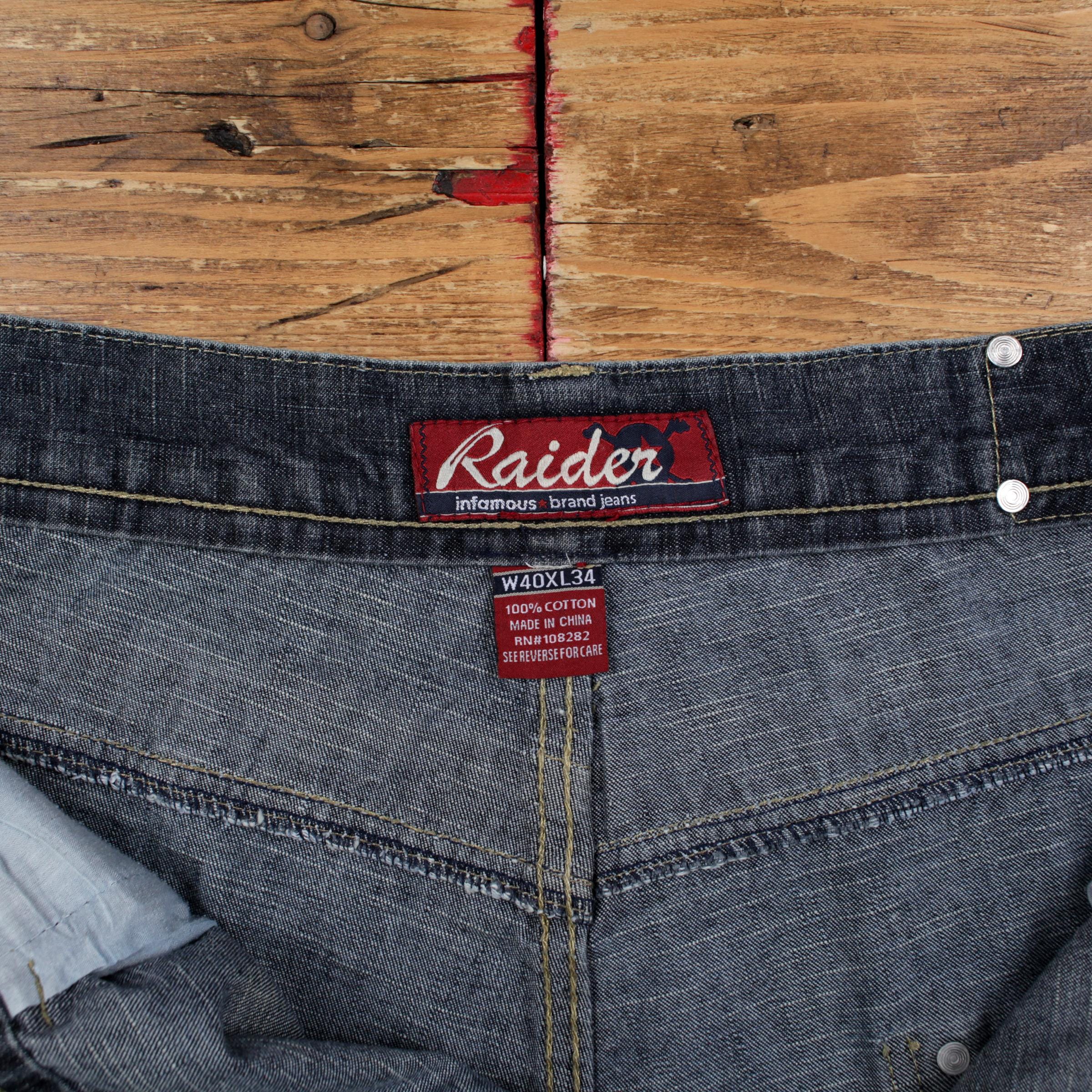 Vintage Raider Jeans Pants Trousers 40x34 Y2k Hip Hop Baggy Denim 