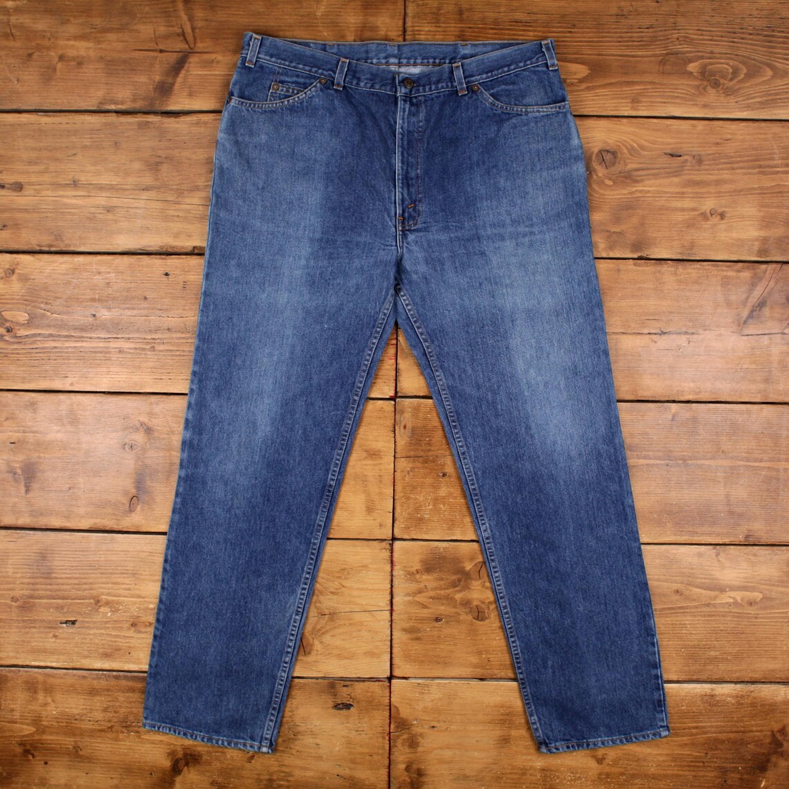 Vintage Levis Jeans 40 x 32 80s Stonewash Straight Blue Orange Tab Denim, foto 1 di 5