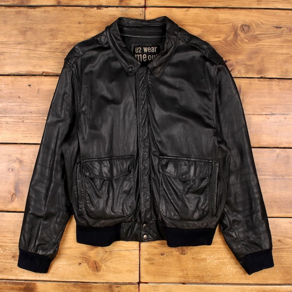 ヴィンテージ U2 Wear Me Out レザージャケット XL 90年代 フライト A