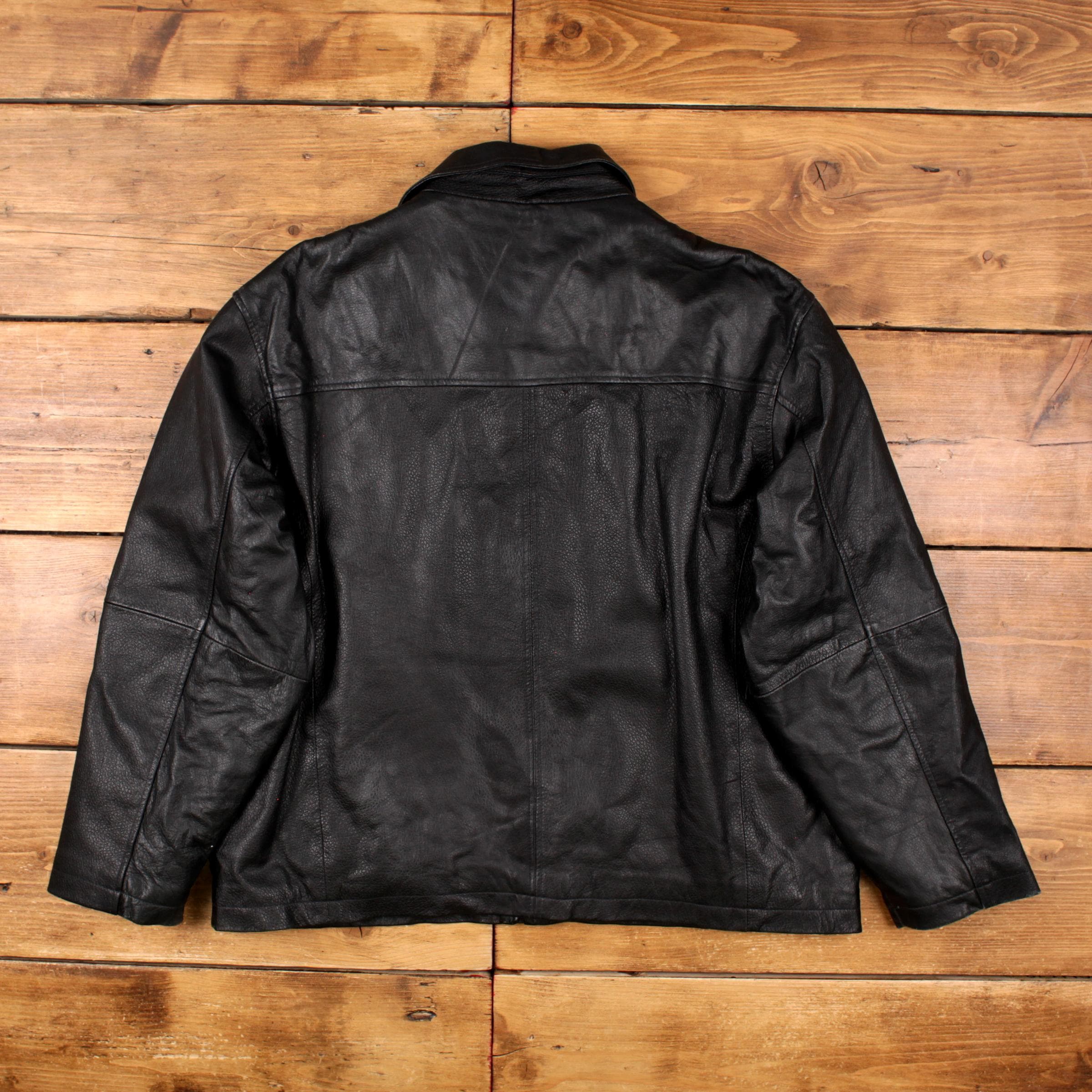 Vintage Outbrook Leather Jacket XL Black - Etsy