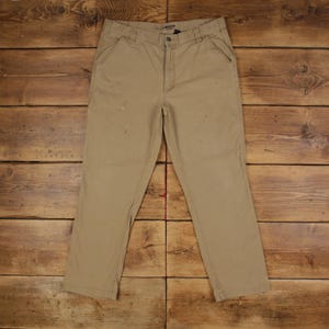 Vintage Carhartt Carpenter Pants Trousers 38x30 Mens Straight Beige Cotton