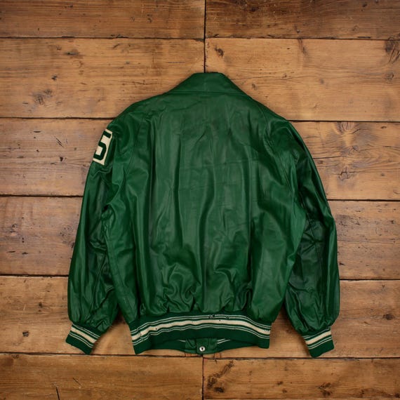 Vintage Fab Knit Varsity Jacket XL 70s Faux Leather Green - Etsy Vintage Fab Knit Varsity Jacket XL 70s Faux Leather Green - Etsy