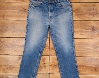 Vintage Levis 506 Jeans 36 x 30 90s Medium Wash Straight Blau Orange Tab Denim