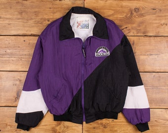 Vintage Swingster Windbreaker Jacket M Colorado Rockies MLB Baseball Purple
