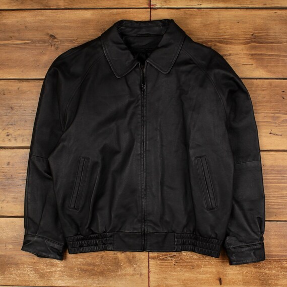 ジャケット・アウター St John's Bay Leather Jacket Black Vintage St John's Bay Leather Jacket L Black - Etsy Israel
