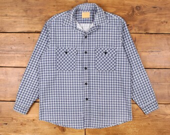 Vintage Sears Check Shirt Snap S 70s Western Wear Roebucks
