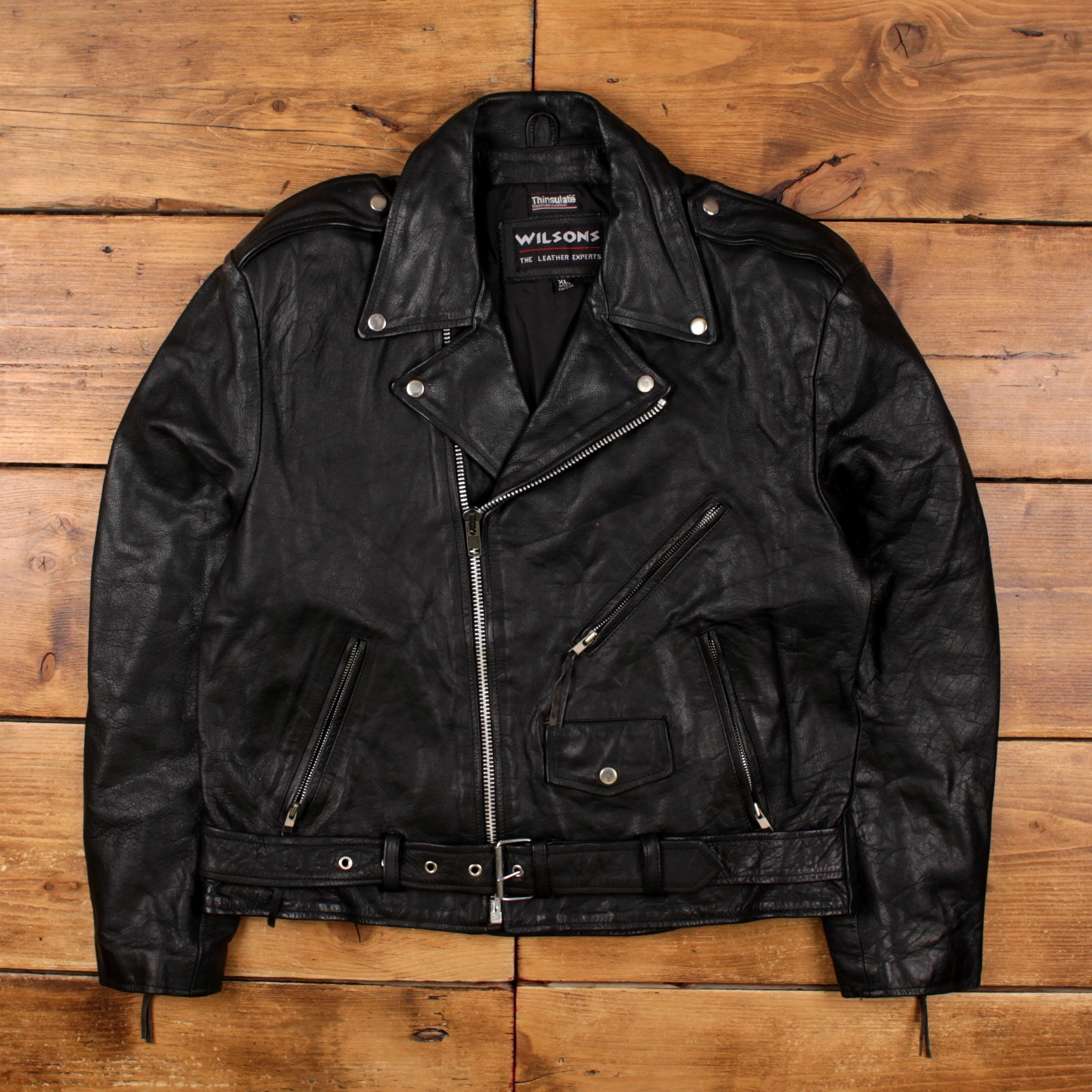 90s WILSONS LEATHER レザー ジャケット 黒 M シンサレート着脱