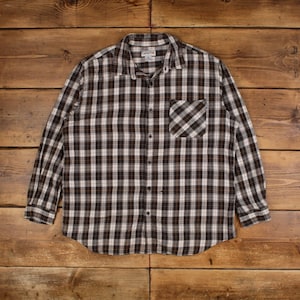 Vintage Carhartt Flanellhemd Knopf XL Herren Langarm braun kariert