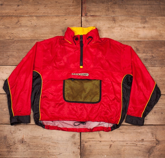 Tommy Windbreaker XL 90s Red Quarter -