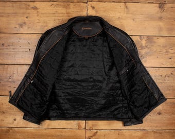St. John's Bay Leather Jacket XL Mens 00s Black Moto Biker A2