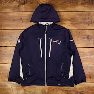Vintage NFL Windbreaker Jacket XL New England Patriots Blue